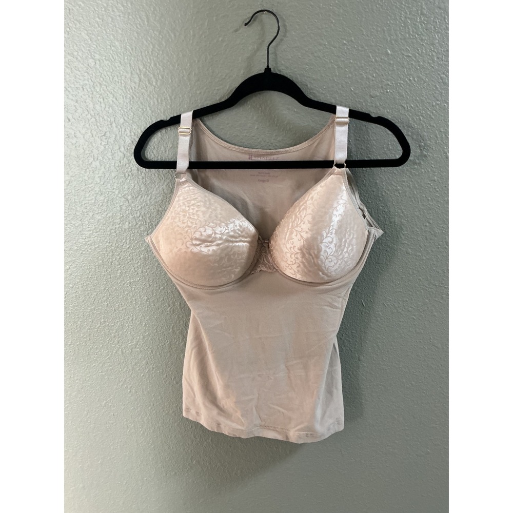 Shapeez The Ultimate Cami Shaper Underwire Bra Tank Nude Large-D